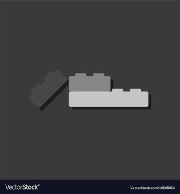 Flat icon design lego constructor in sticker style vector image
