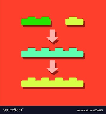Flat icon design lego constructor in sticker style vector image