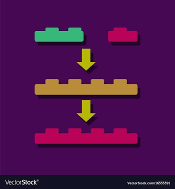 Flat icon design lego constructor in sticker style vector image