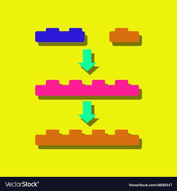 Flat icon design lego constructor in sticker style vector image