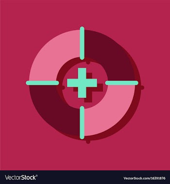 Flat icon design lifebuoy with medical cross in vector image