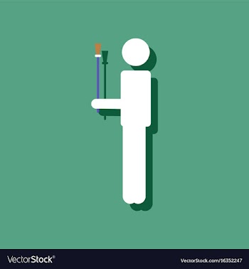 Flat icon design man and sex stick in sticker vector image