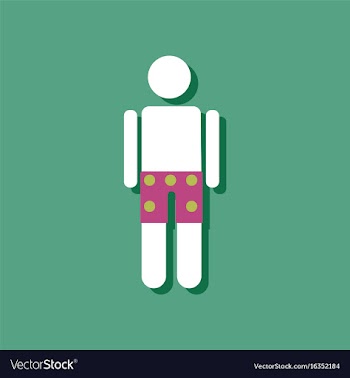 Flat icon design man in underwear cloth in vector image