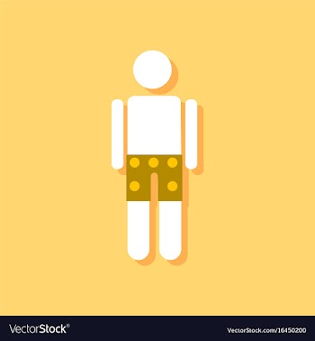 Flat icon design man in underwear cloth in vector image