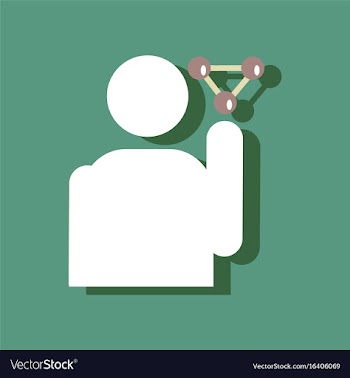 Flat icon design man silhouette and molecules in vector image