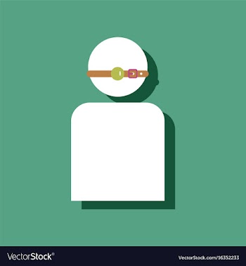 Flat icon design man silhouette with gag in vector image