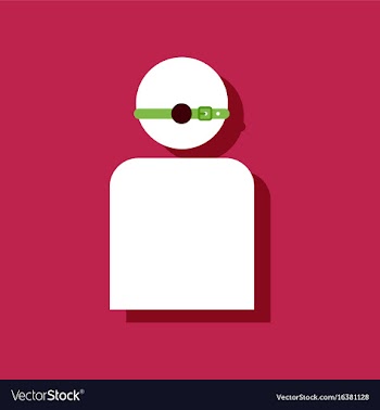 Flat icon design man silhouette with gag in vector image