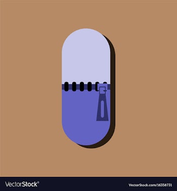 Flat icon design medical capsule in sticker style vector image