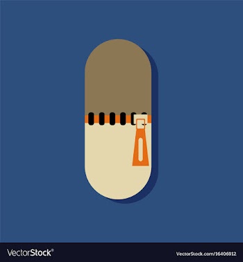 Flat icon design medical capsule in sticker style vector image