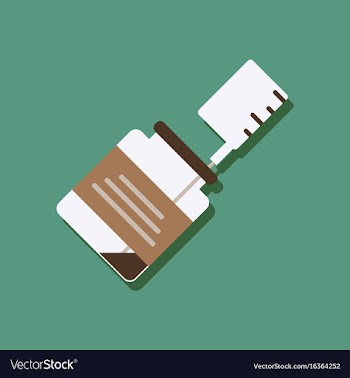 Flat icon design medical injection in sticker vector image