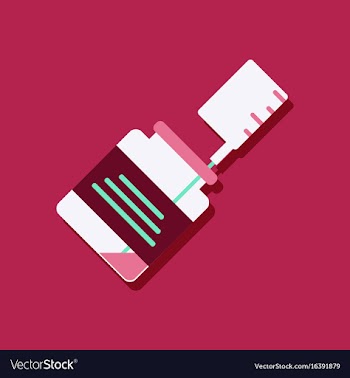 Flat icon design medical injection in sticker vector image
