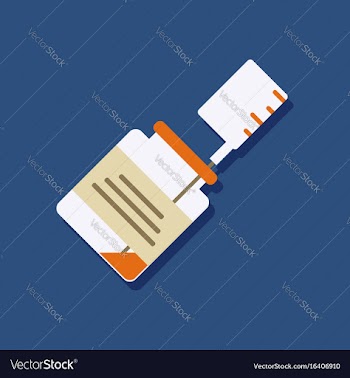 Flat icon design medical injection in sticker vector image