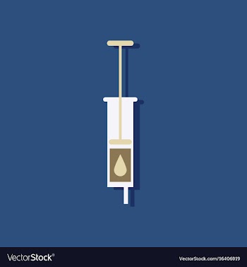 Flat icon design medical injection in sticker vector image