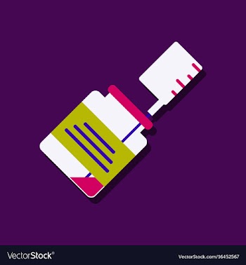 Flat icon design medical injection in sticker vector image