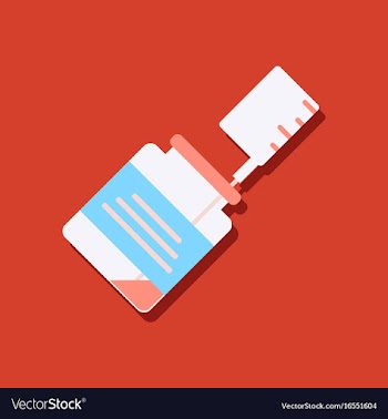 Flat icon design medical injection in sticker vector image