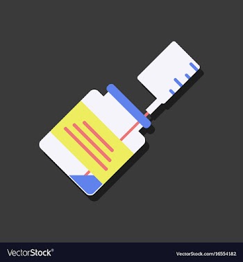 Flat icon design medical injection in sticker vector image