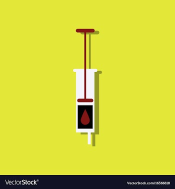 Flat icon design medical injection in sticker vector image