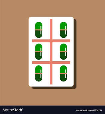 Flat icon design medical pills vector image