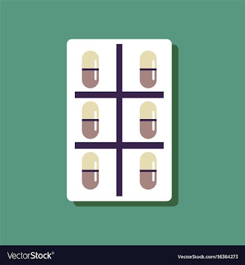 Flat icon design medical pills vector image