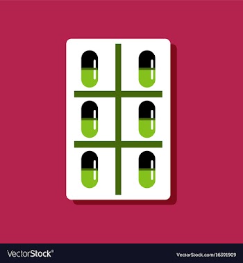 Flat icon design medical pills vector image