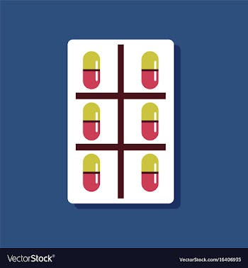 Flat icon design medical pills vector image