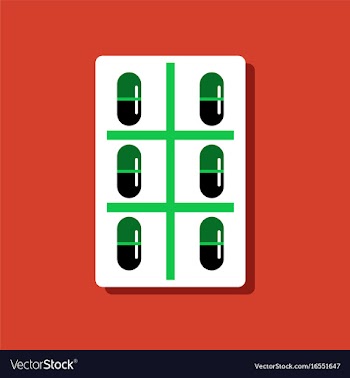 Flat icon design medical pills vector image