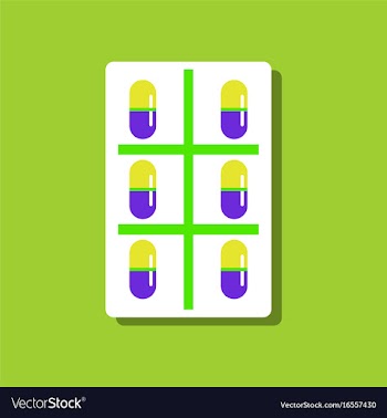 Flat icon design medical pills vector image