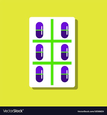 Flat icon design medical pills vector image