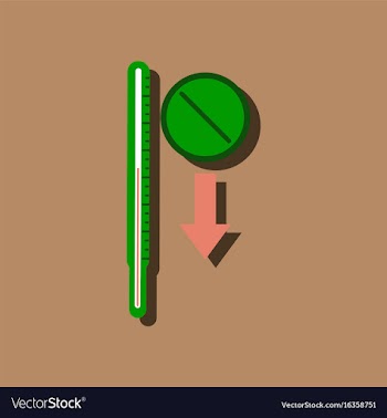 Flat icon design medical thermometer and vector image