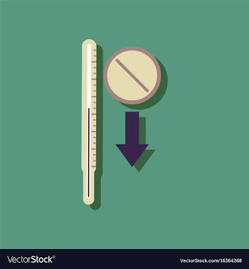 Flat icon design medical thermometer and vector image