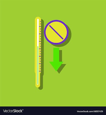 Flat icon design medical thermometer and vector image