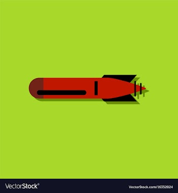 Flat icon design military torpedo vector image