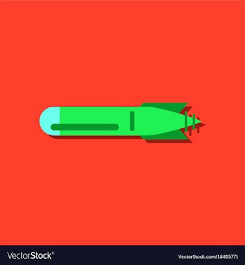 Flat icon design military torpedo vector image