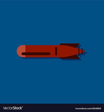 Flat icon design military torpedo vector image