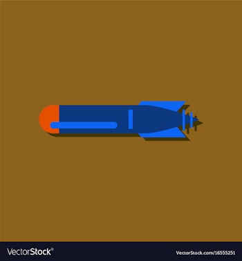 Flat icon design military torpedo vector image