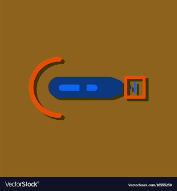 Flat icon design military torpedo vector image