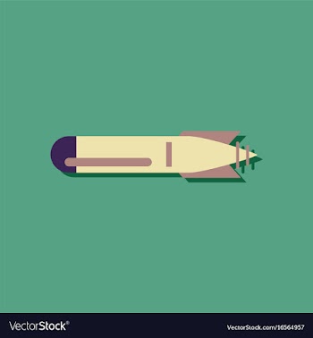 Flat icon design military torpedo vector image