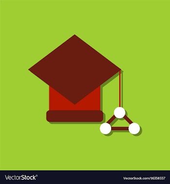 Flat icon design molecules square academic cap in vector image
