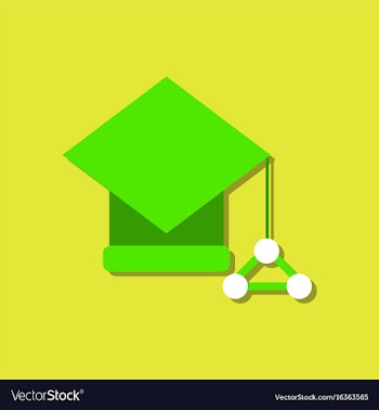 Flat icon design molecules square academic cap in vector image