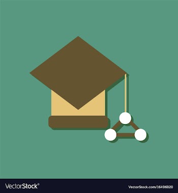 Flat icon design molecules square academic cap in vector image