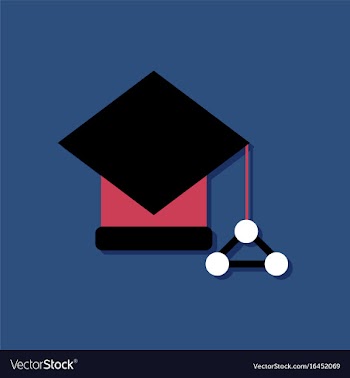 Flat icon design molecules square academic cap in vector image