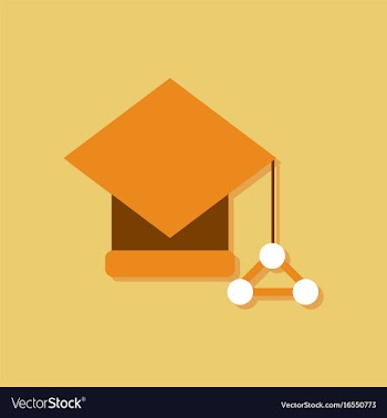 Flat icon design molecules square academic cap in vector image