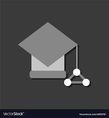 Flat icon design molecules square academic cap in vector image