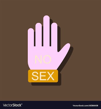Flat icon design no sex hand sign in sticker style vector image