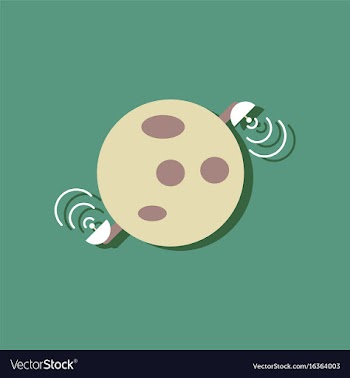 Flat icon design planet and satellite in sticker vector image