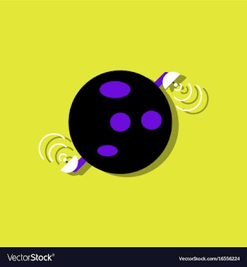 Flat icon design planet and satellite in sticker vector image