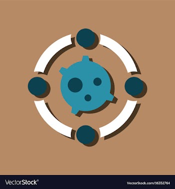 Flat icon design planet orbit in sticker style vector image