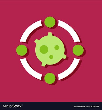 Flat icon design planet orbit in sticker style vector image