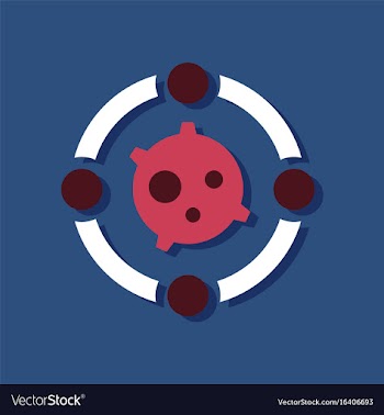 Flat icon design planet orbit in sticker style vector image