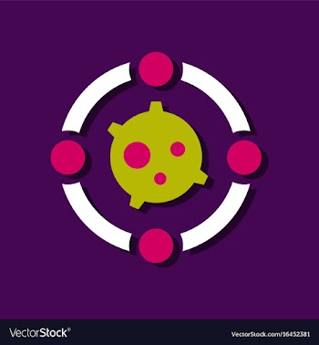 Flat icon design planet orbit in sticker style vector image